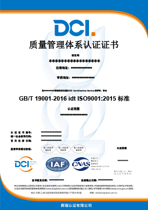 ISO 9001 CNAS 中文样本